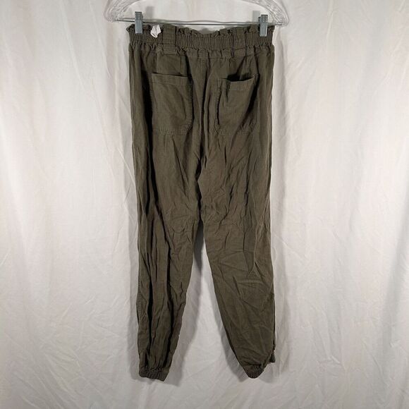 Vanilla Star Linen Blend Pants Women's Small Green Pull On Elastic Waist - Picture 6 of 10